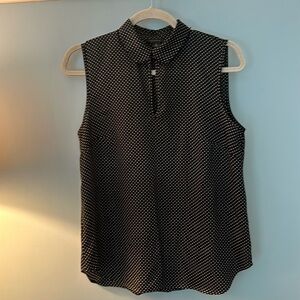 Medium Ann Taylor polka dot sleeveless shirt